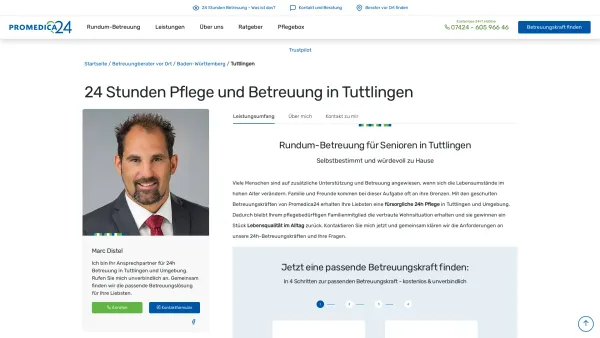 Website Screenshot: PROMEDICA PLUS Tuttlingen - 24h Pflege und Betreuung in Tuttlingen | Promedica24 - Date: 2023-06-20 10:42:22