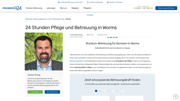 Website Screenshot: PROMEDICA PLUS Worms - 24h Pflege in Worms | Promedica24 - Date: 2023-06-20 10:42:22