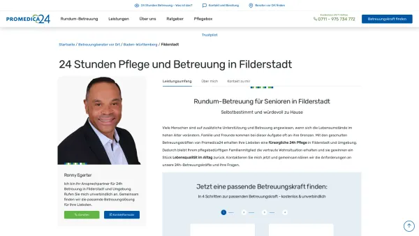 Website Screenshot: PROMEDICA PLUS Filderstadt - 24h Pflege und Betreuung in Filderstadt | Promedica24 - Date: 2023-06-20 10:42:22