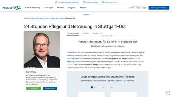 Website Screenshot: PROMEDICA PLUS Stuttgart-Ost - 24h Pflege in Stuttgart-Ost | Promedica24 - Date: 2023-06-20 10:42:23