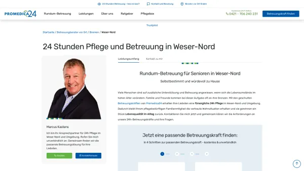 Website Screenshot: PROMEDICA PLUS Weser-Nord - 24h Pflege im Weser-Nord und Umgebung | Promedica24 - Date: 2023-06-20 10:42:23