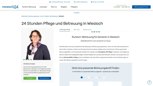 Website Screenshot: PROMEDICA PLUS Wiesloch - 24h Pflege und Betreuung in Wiesloch | Promedica24 - Date: 2023-06-20 10:42:23