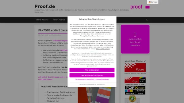 Website Screenshot: Proof GmbH - Proof.de: Alles zu Proof, Farbproof, Digitalproof - Date: 2023-06-20 10:39:42