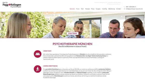 Website Screenshot: Psychotherapie München Praxis PD Dr. Fegg & Kollegen - Psychotherapie München am Karlsplatz (Stachus) mit breitem Behandlungsspektrum (Verhaltenstherapie und Tiefenpsychologie) - Date: 2023-06-20 10:39:42