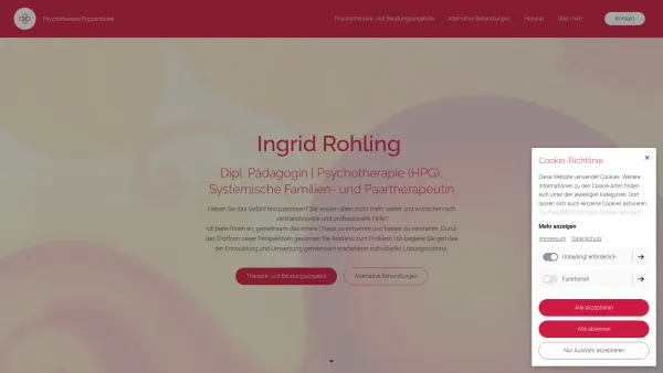 Website Screenshot: Ingrid Rohling, Diplompädagogin, Psychotherapie HPG - Ingrid Rohling | Psychotherapie Hamburg Poppenbüttel - Date: 2023-06-20 10:39:47