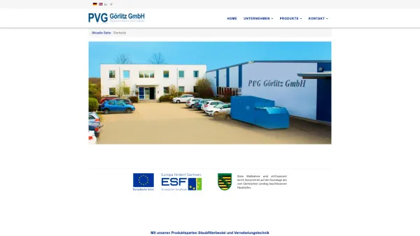 Website Screenshot: Papierverarbeitung Görlitz GmbH -  Produktion und Vertrieb von Filtern für Industrie und Haushalt, insbesondere von Staubsaugerbeu - PVG Görlitz GmbH - Staubbeutel und Nebeltechnik - Date: 2023-06-20 10:39:47