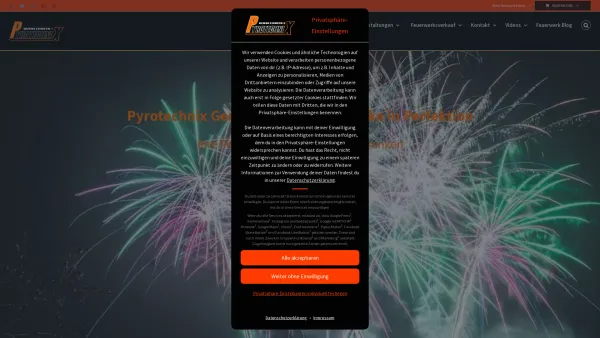 Website Screenshot: Pyrotechnix Gerolzhofen Feuerwerke in Perfektion - Pyrotechnix Gerolzhofen - Feuerwerke in Perfektion - Date: 2023-06-20 10:42:23