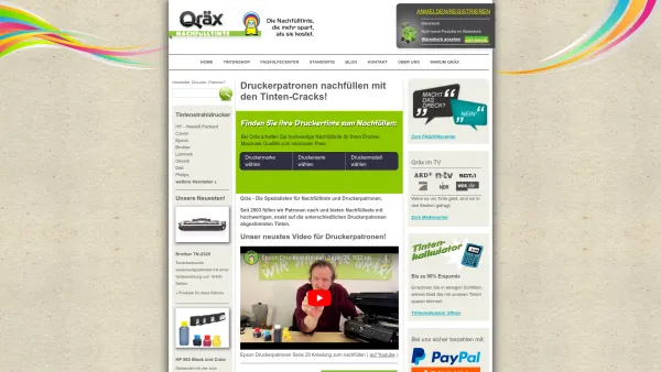 Website Screenshot: QRÄX - Druckerpatronen nachfüllen - günstiges Druckerzubehör - Date: 2023-06-20 10:39:47