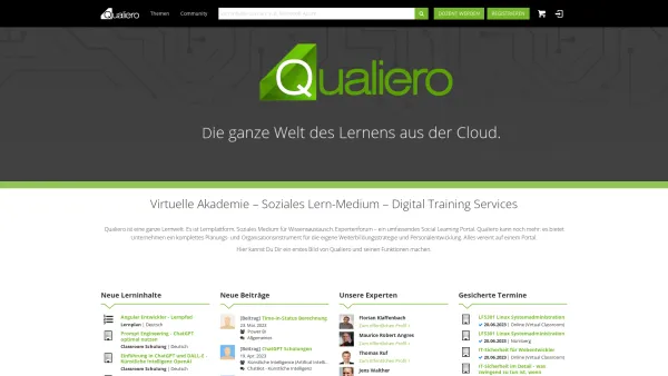Website Screenshot: Qualiero.com - Virtuelle Akademie für Online-Lernen und Bildungsplanung – Digital Training Service | Qualiero - Date: 2023-06-20 10:42:23