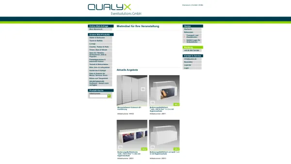 Website Screenshot: Qualyx GmbH Mietmöbel Berlin - Mietmöbel für Ihre Veranstaltung - Qualyx GmbH - Date: 2023-06-20 10:39:47