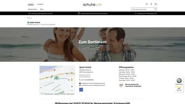 Website Screenshot: Quick Schuh Neckargemünd - schuhe.de | Quick Schuh Filiale in Neckargemünd - Date: 2023-06-20 10:39:47