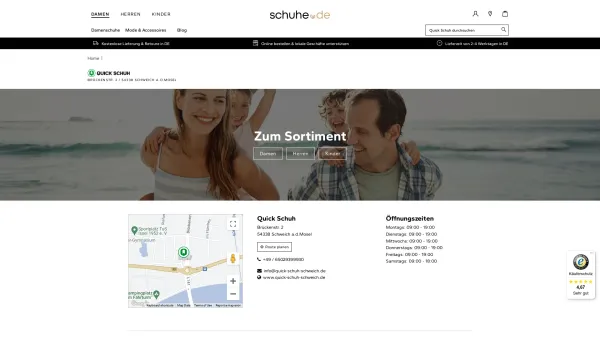 Website Screenshot: QUICK SCHUH in Schweich - schuhe.de | Quick Schuh Filiale in Schweich a.d.Mosel - Date: 2023-06-20 10:39:47