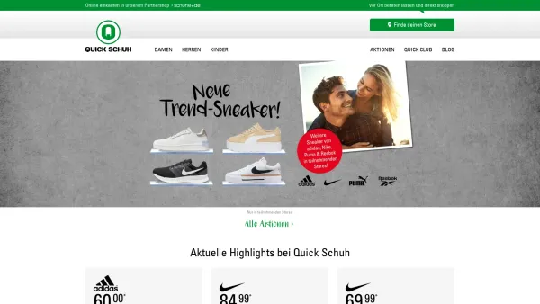 Website Screenshot: QUICK SCHUH Handelsgesellschaft mbH & Co. KG - Top Marken Schuhe zu garantiert günstigen Preisen – quick-schuh.com - Date: 2023-06-20 10:39:47