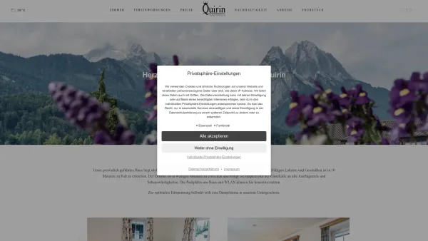 Website Screenshot: Gästehaus Quirin - Gästehaus Quirin – Garmisch-Partenkirchen - Date: 2023-06-20 10:39:48