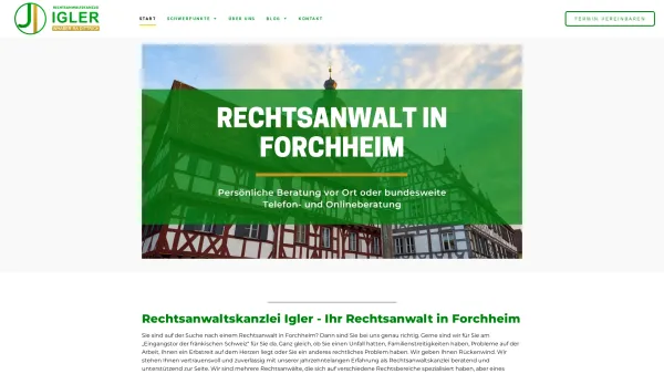 Website Screenshot: Rechtsanwaltskanzlei Igler - Rechtsanwalt Forchheim - Rechtsanwaltskanzlei Igler - Date: 2023-06-20 10:42:23