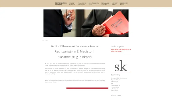 Website Screenshot: Anwaltskanzlei Susanne K. Krug - Startseite Rechtsanwalt 06126-93080 Rechtsanwalt Idstein - Date: 2023-06-20 10:39:48