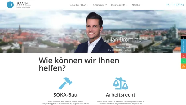 Website Screenshot: Kanzlei Pavel - SOKA Bau und Arbeitsrecht | Pavel Rechtsanwälte - Date: 2023-06-20 10:39:48