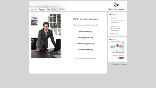 Website Screenshot: Björn Stute, Rechtsanwalt und Fachanwalt für Arbeitsrecht - Rechtsanwalt STUTE Fachanwalt für Arbeitrecht in Hamburg Eppendorf - Date: 2023-06-20 10:39:48