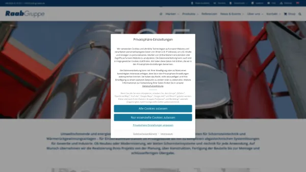 Website Screenshot: Joseph Raab GmbH & Cie. KG -  Abgassysteme  für Schornsteinsanierung und -neubau in Privat-, Gewerbe- und Kommunalbau - Raab-Gruppe – Abgastechnische Gesamtlösungen - Date: 2023-06-20 10:39:48