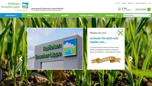 Website Screenshot: Raiffeisen Emscher-Lippe eG Raiffeisen-Markt -  Ihr Partner vor Ort - Raiffeisen-Markt Emscher-Lippe eG in Recklinghausen - Date: 2023-06-20 10:39:52