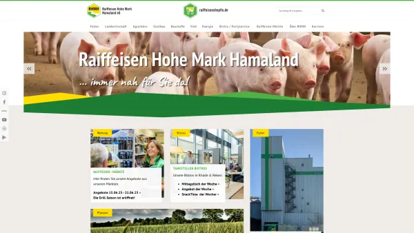 Website Screenshot: Raiffeisen Hohe Mark eG - Home :: Raiffeisen Hohe Mark Hamaland eG - Date: 2023-06-20 10:39:52