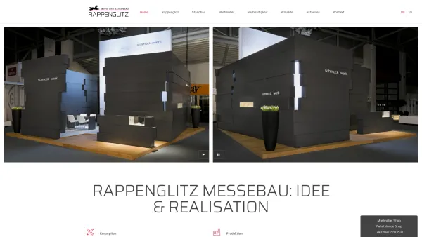 Website Screenshot: Rappenglitz Messebau - Rappenglitz | Messebau, Mietmöbel & Markenbau in München - Date: 2023-06-20 10:42:23
