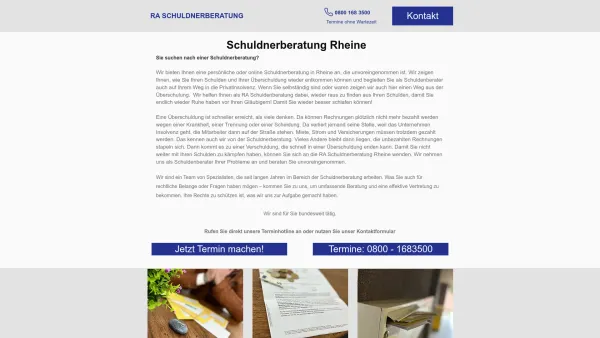 Website Screenshot: RA Schuldnerberatung Rheine - Schuldnerberatung Rheine | Schuldnerhilfe | Privatinsolvenz - Date: 2023-06-20 10:42:23