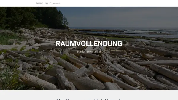 Website Screenshot: RAUMVOLLENDUNG Holzfußböden und Disign 
eigene Austellung und Beratung in Eckernförde / Carlshöhe - RAUMVOLLENDUNG Hauptseite - Date: 2023-06-20 10:39:52