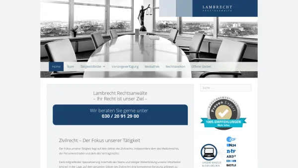Website Screenshot: Lambrecht Rechtsanwälte - Lambrecht Rechtsanwälte - Date: 2023-06-20 10:39:52