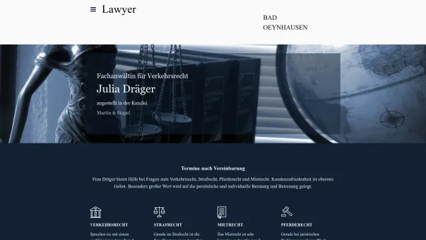 Website Screenshot: Dräger Rechtsanwaltskanzlei - Fachanwältin für Verkehrsrecht - Rechtsanwältin für Verkehrsrecht in Bad Oeynhausen - Date: 2023-06-20 10:39:52