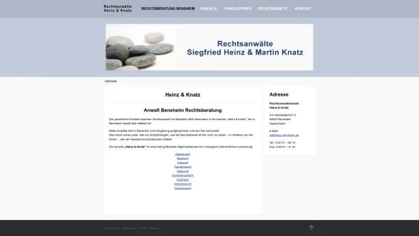 Website Screenshot: Siegfried Heinz und Martin Knatz -  Notar und Rechtsanwälte - Rechtsberatung Bensheim - Rechtsanwälte Heinz & Knatz - Date: 2023-06-20 10:39:53