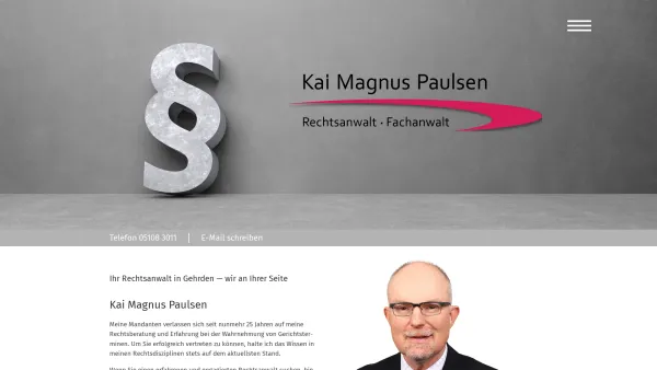 Website Screenshot: Rechtsanwalt Paulsen - Kai Magnus Paulsen - Kai Magnus Paulsen | Rechtsanwalt • Fachanwalt in Gehrden - Date: 2023-06-20 10:39:53