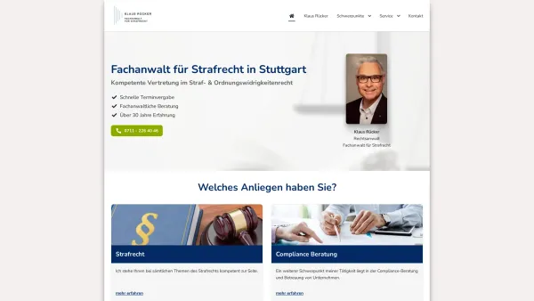 Website Screenshot: Rücker, Klaus Fachanwälte für Strafrecht - Fachanwalt für Strafrecht Klaus Rücker - Date: 2023-06-20 10:39:53