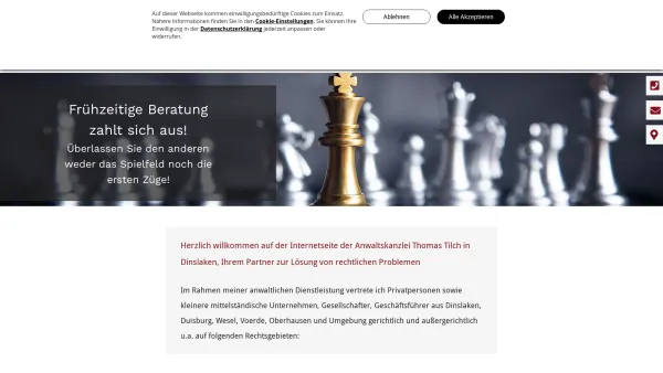 Website Screenshot: Anwaltskanzlei Thomas Tilch in Dinslaken - Rechtsanwalt | Dinslaken und Wesel | Thomas Tilch - Date: 2023-06-20 10:39:53
