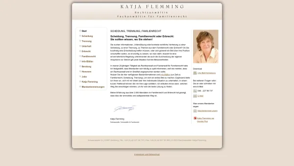 Website Screenshot: Anwalt Katja Flemming - Scheidung, Trennung, Familienrecht, Rechtsanwalt - Date: 2023-06-20 10:39:53
