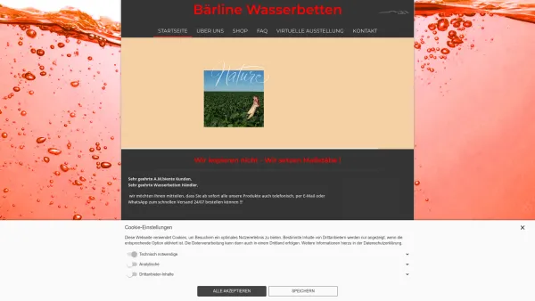 Website Screenshot: Regale Biber GmbH -  Seit 1983 Ihr kompetenter Partner  im Bereich Wasserbetten! - Bärline.de - STARTSEITE - Date: 2023-06-20 10:39:57