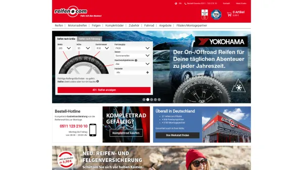 Website Screenshot: Reifen-Center GmbH München -  Markenreifen  günstig! - Reifen, Felgen & Kompletträder günstig kaufen | reifen.com - Date: 2023-06-20 10:39:57
