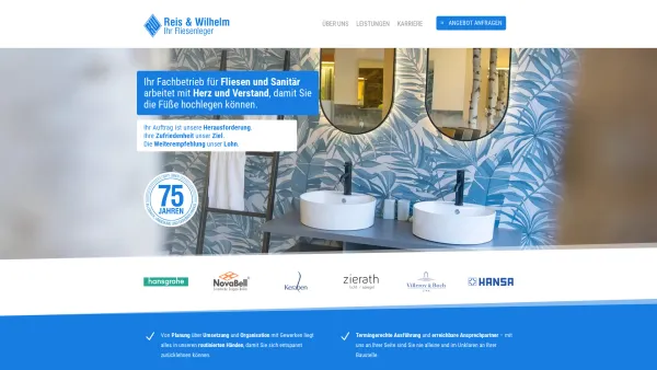 Website Screenshot: Reis u. Wilhelm GmbH & Co. KG - Reis & Wilhelm | Ihr Fliesenleger seit über 75 Jahren! - Date: 2023-06-20 10:39:57