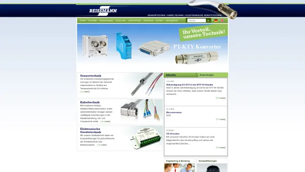 Website Screenshot: Reissmann Sensortechnik GmbH - Kabeltechnik - Elektronische Gerätetechnik - Reissmann Sensortechnik GmbH - Date: 2023-06-20 10:39:57
