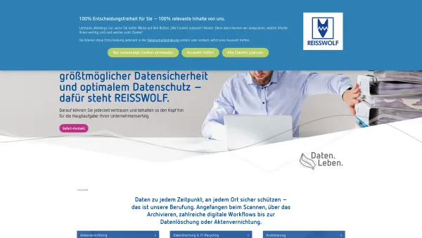 Website Screenshot: Reisswolf GmbH - Aktenvernichtung, Archivierung & Digitalisierung - REISSWOLF - Date: 2023-06-20 10:39:57