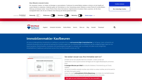 Website Screenshot: RE/MAX Sutter Immobilien Team GmbH - Ihre Immobilienmakler Kaufbeuren – Umgebung und Allgäu - Date: 2023-06-20 10:42:23