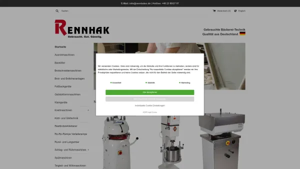 Website Screenshot: Rennhak Bäckerei Technik GmbH - Rennhak Bäckerei-Technik – Rennhak Bäckerei-Technik GmbH - Date: 2023-06-20 10:39:57