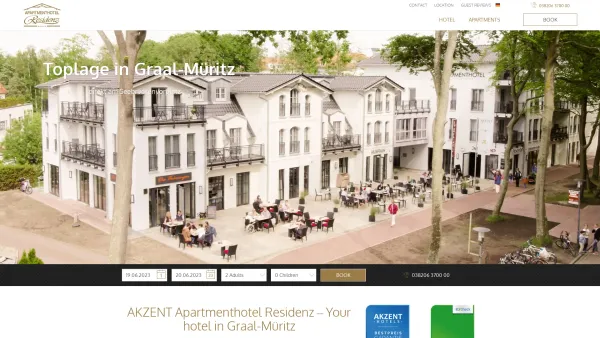 Website Screenshot: Hotel Residenz - Book a hotel in Graal Müritz - AKZENT Apartmenthotel Residenz - Date: 2023-06-20 10:39:57