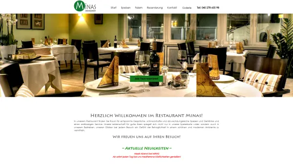 Website Screenshot: Minas Restaurant Inh. Minas Moukas - Start - Restaurant Minas Restaurant Minas - Date: 2023-06-20 10:39:58