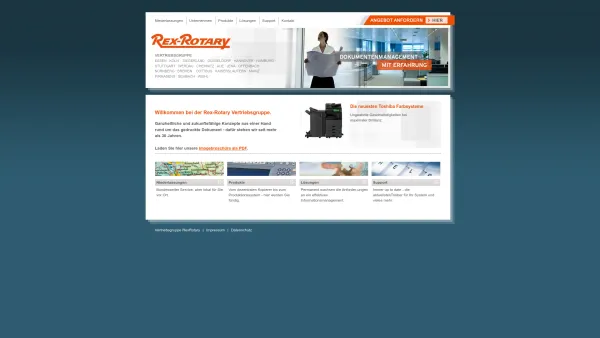 Website Screenshot: REX-ROTARY Vertriebsg. f. Kopiersysteme mbH - Home - Date: 2023-06-20 10:40:02