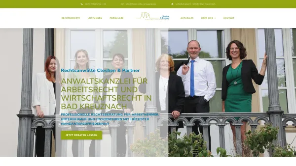 Website Screenshot: Rechtsanwälte Closhen & Partner - Rechtsanwälte Bad Kreuznach - Closhen & Partner - Date: 2023-06-20 10:40:02