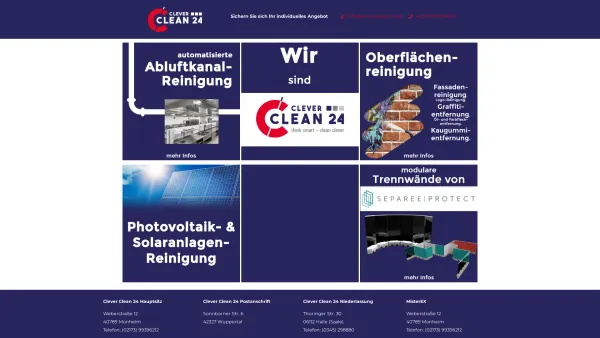 Website Screenshot: EXUWEG Rhein-Neckar Inh. Andreas Haarmann - CC24: Photovoltaik-, Oberflächen-, Abluftreinigung & Inspektionen - Date: 2023-06-20 10:40:02