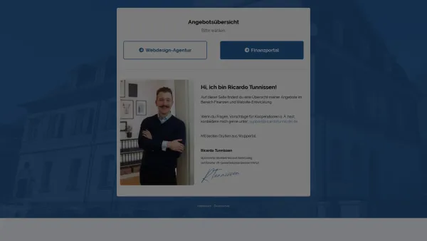 Website Screenshot: Ricardo Tunnissen - Ricardo Tunnissen | Unternehmer, Blogger, Website-Entwickler - Date: 2023-06-20 10:42:23