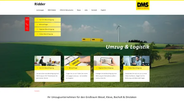 Website Screenshot: DMS Ridder GmbH -  Umzüge, Lagerung, Logistik Ihr  Umzug bei uns in guten Händen - DMS :: Umzugsunternehmen Wesel : RIDDER - Date: 2023-06-20 10:40:02