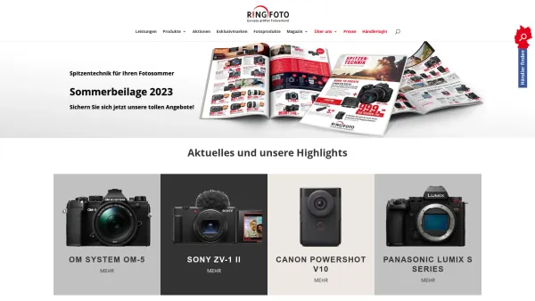 Website Screenshot: RINGFOTO GmbH & Co. ALFO Marketing KG - RINGFOTO Homepage - RINGFOTO.de - Date: 2023-06-20 10:40:02